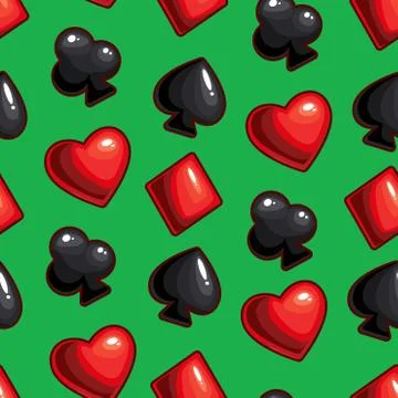 Seamless texture with card suits Stock Illustration