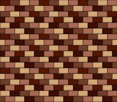 Seamless texture of cartoon brick wall Stock Illustration