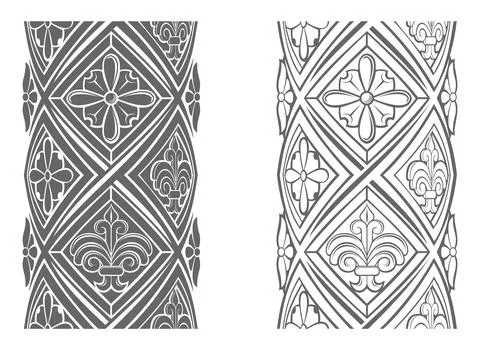 Seamless texture of classical ornamental pillar or frame Stock-Illustration