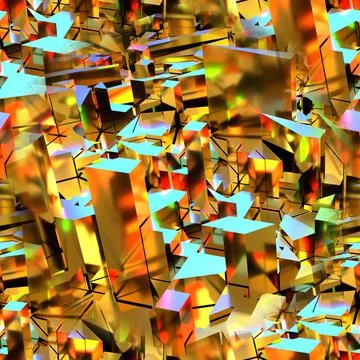 Seamless texture with clear golden elements and multicolored highlights.  Illustrazione stock