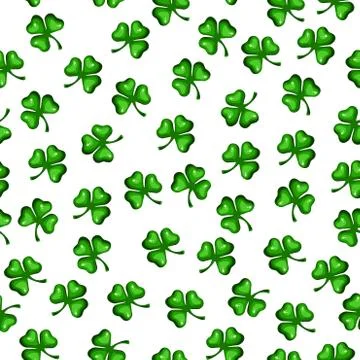 Seamless texture of clover leaves. St Patrick s Day Clover seamless pattern. Stock Illustration