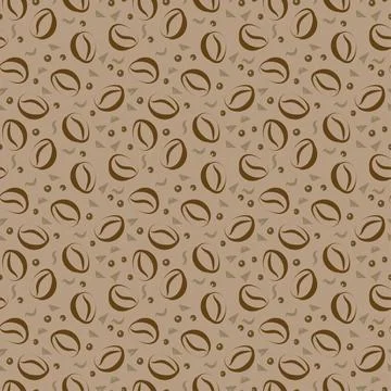 Seamless texture of coffee beans. coffee beans on dark vintage background. .. Illustrazione stock