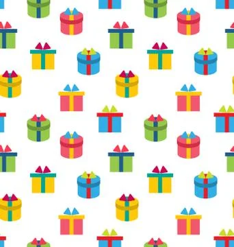 Seamless Texture of Colorful Present Boxes Stock Illustration
