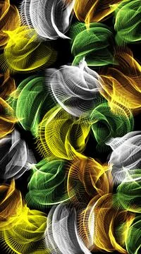 Seamless texture of colorful spiral elements in the dark background Stock Illustration