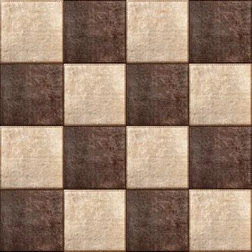 Seamless texture combination of leather squares in vintage style Stock Photos