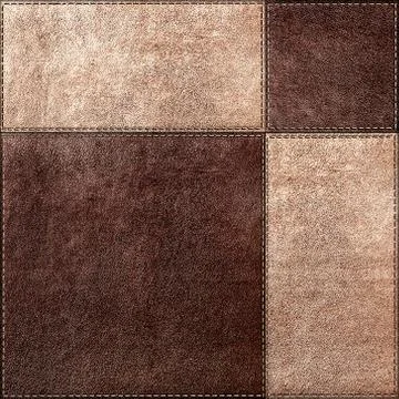 Seamless texture combination of leather squares in vintage style Stock Photos