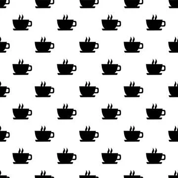 Seamless texture with a cup of coffee Stock Illustration