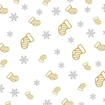 Seamless texture with cute white gift boxes on blue background. Can be used for Stock Illustration