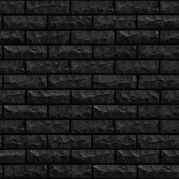 Seamless texture Dark Gray with gnawed and chipped surfaces Brick Stock Photos