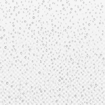 Seamless texture of Drops. Liquid clear droplet. Dew on glass surface. Realis Stock Illustration
