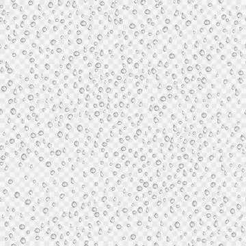 Seamless texture of Drops. Liquid clear droplet. Dew on glass surface. Realis Stock Illustration