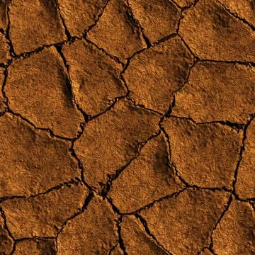 Seamless Texture earth cracked because of drought 3D illustration Stock Illustration