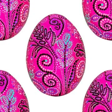Seamless texture, easter eggs hand-painted with acrylic paints, art Foto stock