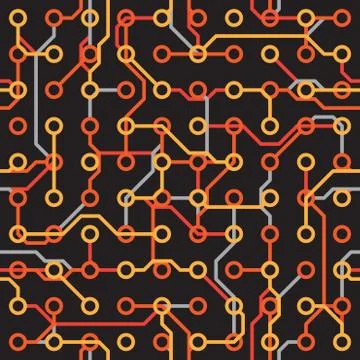 Seamless texture - electronic elements on dark Stock Illustration