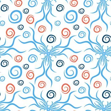 Seamless texture, endless pattern on a square background. Plant motifs of the イラスト素材