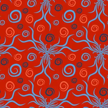 Seamless texture, endless pattern on a square background. Plant motifs of the イラスト素材