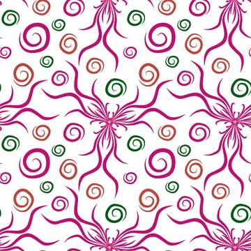 Seamless texture, endless pattern on a square background. Plant motifs of the Stock Illustration