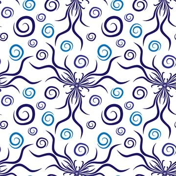 Seamless texture, endless pattern on a square background. Plant motifs of the Stock Illustration