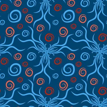 Seamless texture, endless pattern on a square background. Plant motifs of the イラスト素材