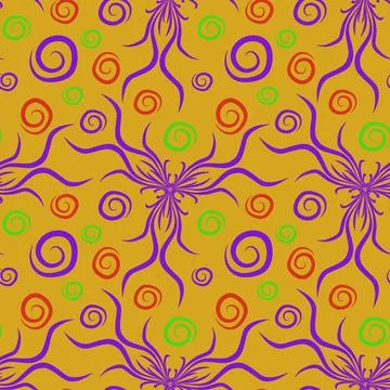 Seamless texture, endless pattern on a square background. Plant motifs of the Stockillustratie