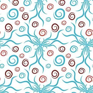 Seamless texture, endless pattern on a square background. Plant motifs of the Stock Illustration