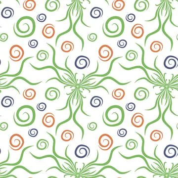 Seamless texture, endless pattern on a square background. Plant motifs of the Illustrazione stock