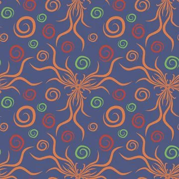 Seamless texture, endless pattern on a square background. Plant motifs of the Stockillustratie