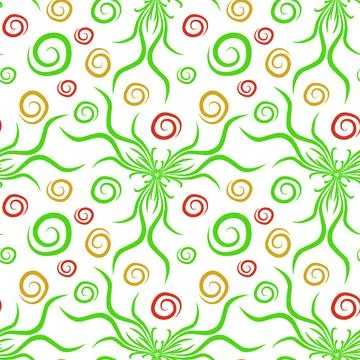 Seamless texture, endless pattern on a square background. Plant motifs of the Illustrazione stock