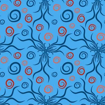 Seamless texture, endless pattern on a square background. Plant motifs of the イラスト素材