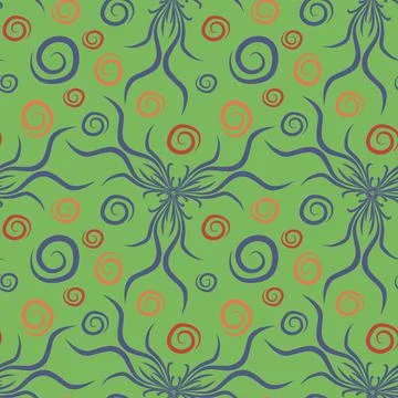 Seamless texture, endless pattern on a square background. Plant motifs of the Stock-Illustration