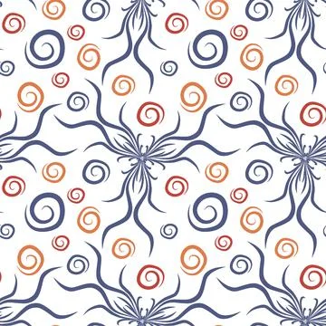 Seamless texture, endless pattern on a square background. Plant motifs of the Illustrazione stock