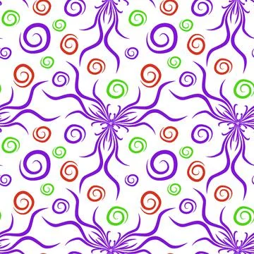 Seamless texture, endless pattern on a square background. Plant motifs of the Stock Illustration