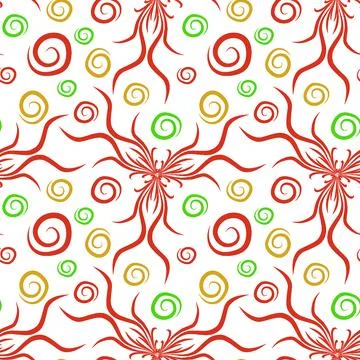 Seamless texture, endless pattern on a square background. Plant motifs of the Stock Illustration