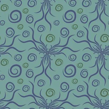 Seamless texture, endless pattern on a square background. Plant motifs of the Illustrazione stock