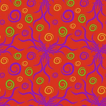 Seamless texture, endless pattern on a square background. Plant motifs of the Stock Illustration