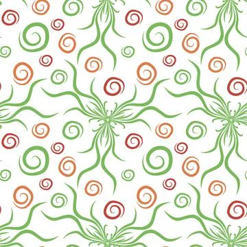 Seamless texture, endless pattern on a square background. Plant motifs of the Stock Illustration