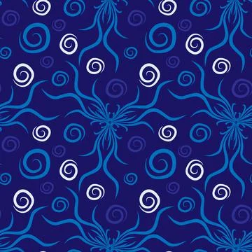 Seamless texture, endless pattern on a square background. Plant motifs of the Illustrazione stock