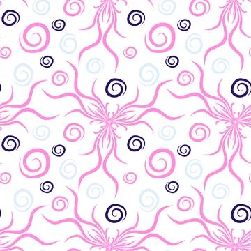 Seamless texture, endless pattern on a square background. Plant motifs of the Stock Illustration