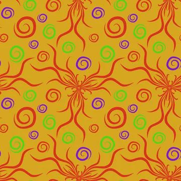 Seamless texture, endless pattern on a square background. Plant motifs of the Stockillustratie