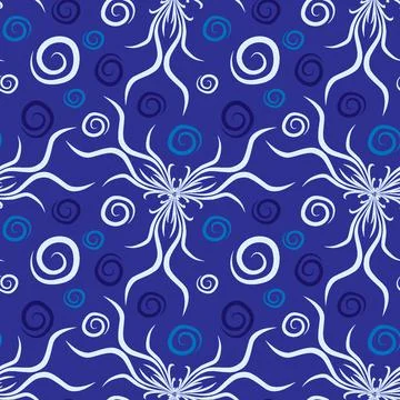 Seamless texture, endless pattern on a square background. Plant motifs of the Stock Illustration