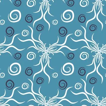 Seamless texture, endless pattern on a square background. Plant motifs of the Illustrazione stock