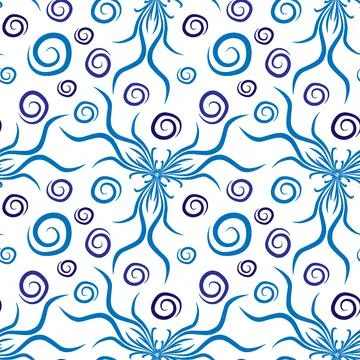 Seamless texture, endless pattern on a square background. Plant motifs of the イラスト素材