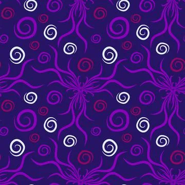 Seamless texture, endless pattern on a square background. Plant motifs of the Illustrazione stock