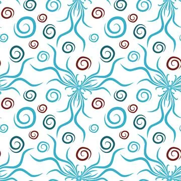 Seamless texture, endless pattern on a square background. Plant motifs of the Illustrazione stock