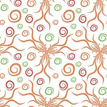 Seamless texture, endless pattern on a square background. Plant motifs of the Illustrazione stock