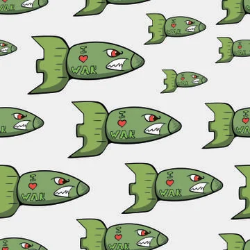 Seamless texture evil warhead Stock Illustration