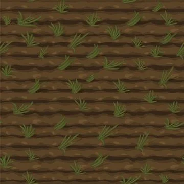 Seamless texture field with green grass, texture ground for wallpaper. Stock Illustration