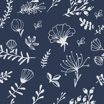 Seamless  texture with  floral elements . Fabric pattern Illustrazione stock