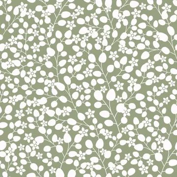 Seamless texture with flowers and leaf Stock Illustration
