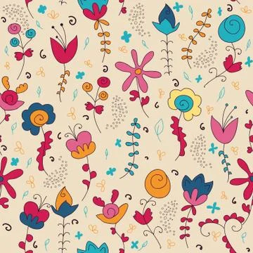 Seamless texture with flowers Stock Illustration